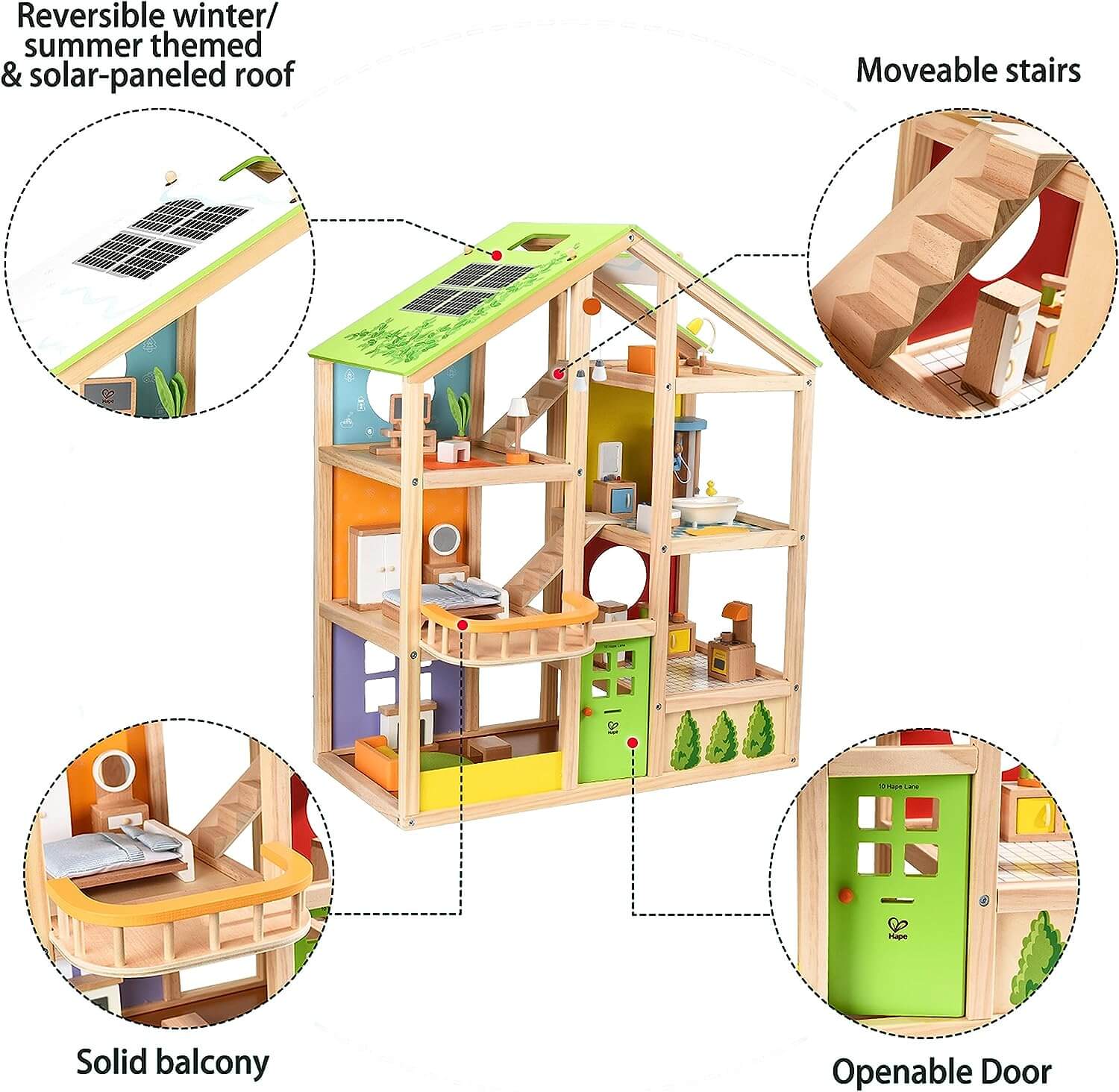 All Season Doll House Fully Furnished Hape - Image 3
