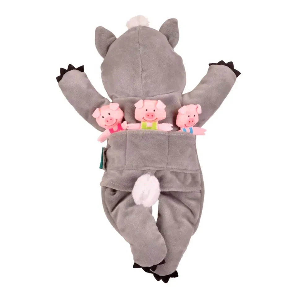 BIG BAD WOLF & THE THREE LITTLE PIGS: Hand and fingers puppets set - Image 2
