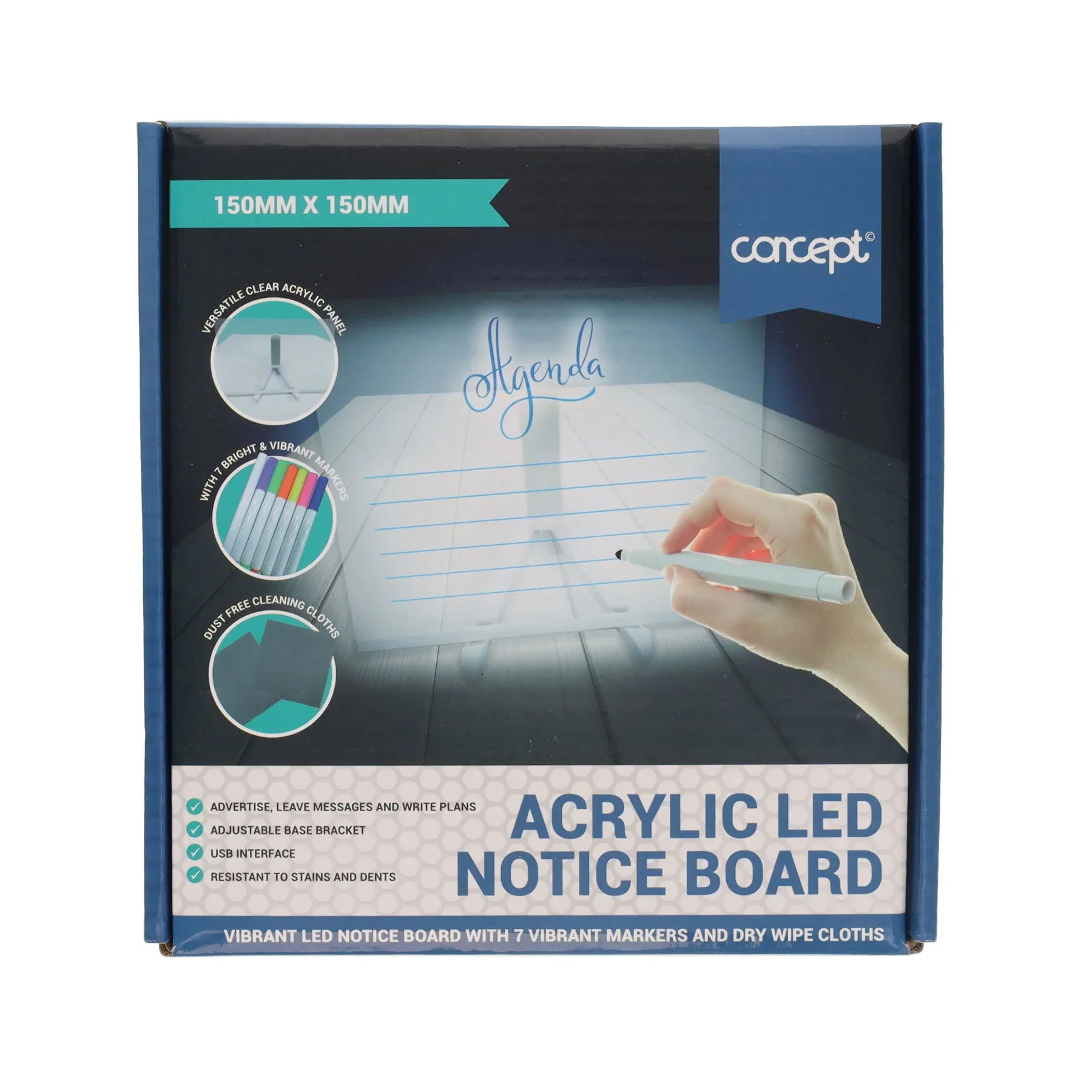 Concept Acrylic LED Notice Board (150mm x 150mm) - Image 4