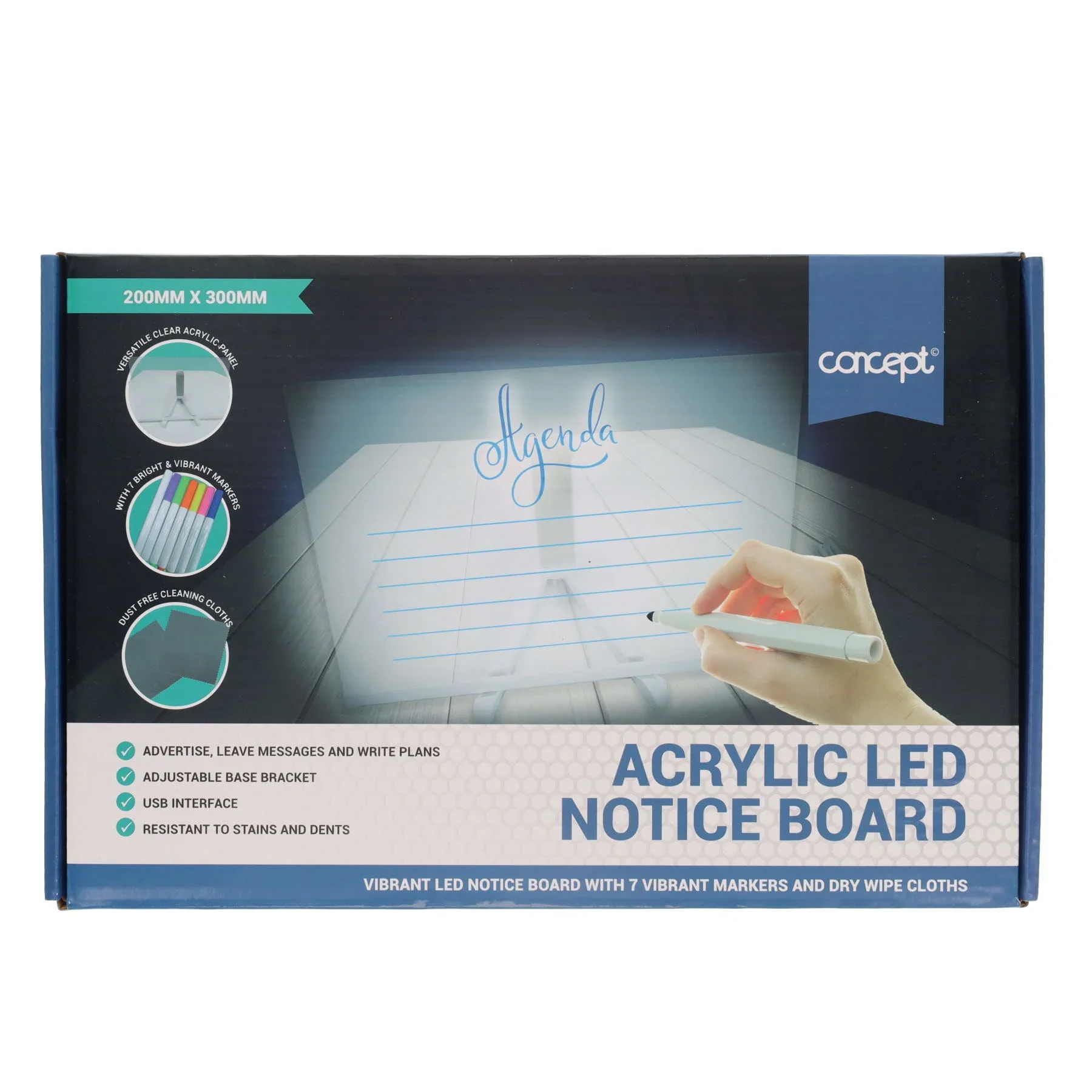 Concept Acrylic LED Notice Board 200mmx300m - Image 5