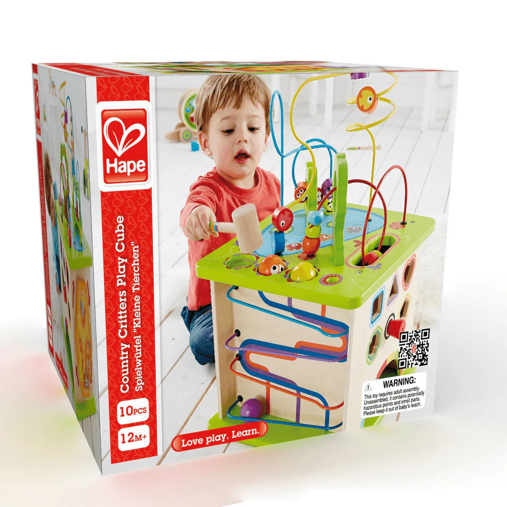 Country Critters Wooden Activity Play Cube by Hape - Image 3