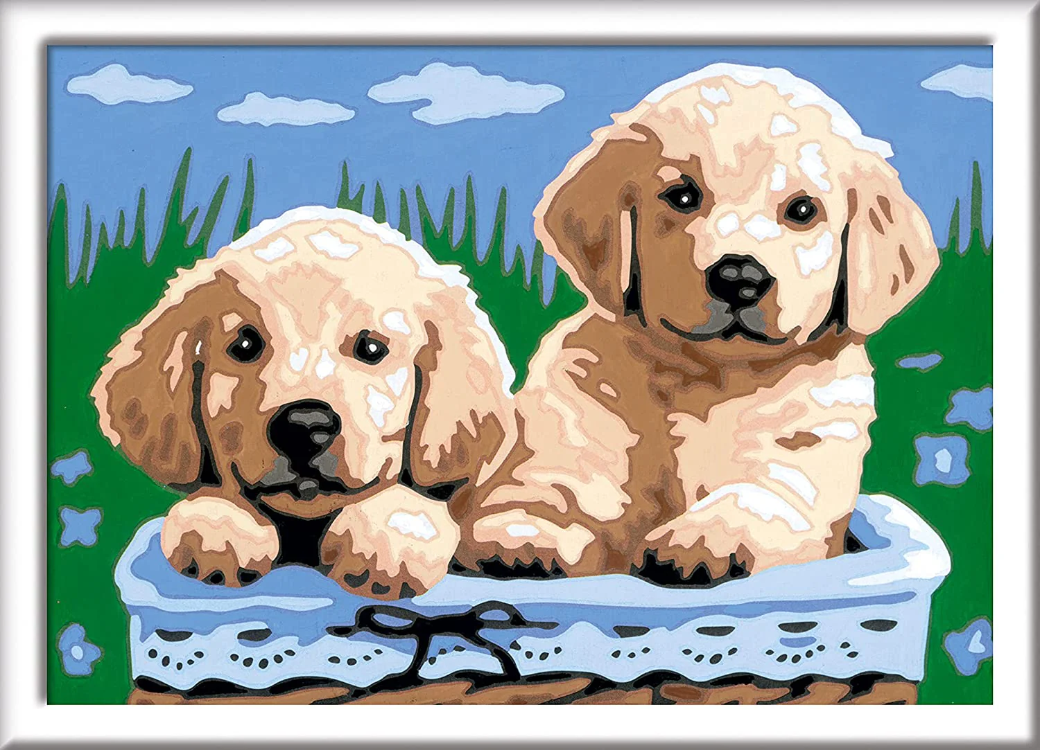CreArt Cute Puppies Paint By Numbers - Ravensburger - Image 3