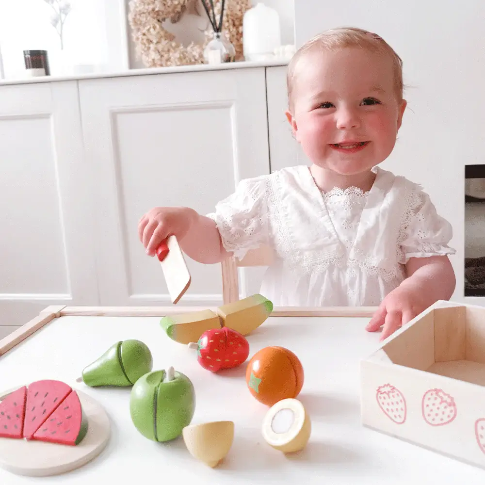 Cutting Fruit Crate Wooden Play Food - Image 2