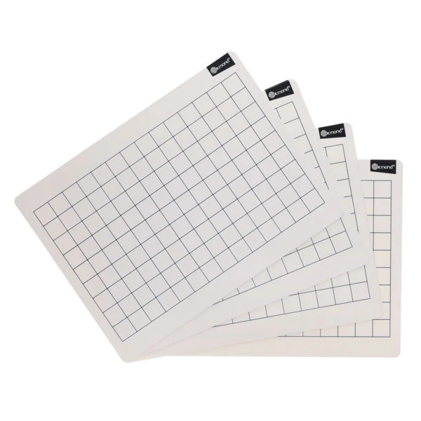 Dry Wipe Boards - 2cm Grid, 228x305mm - Pack of 10 - Image 4