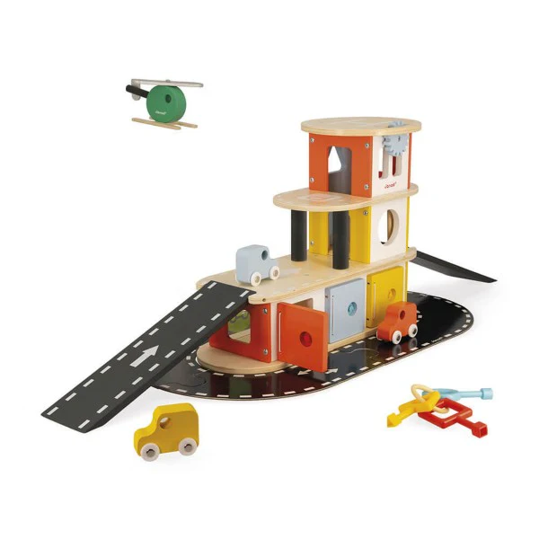 Wooden Car Garage - Janod - Image 3