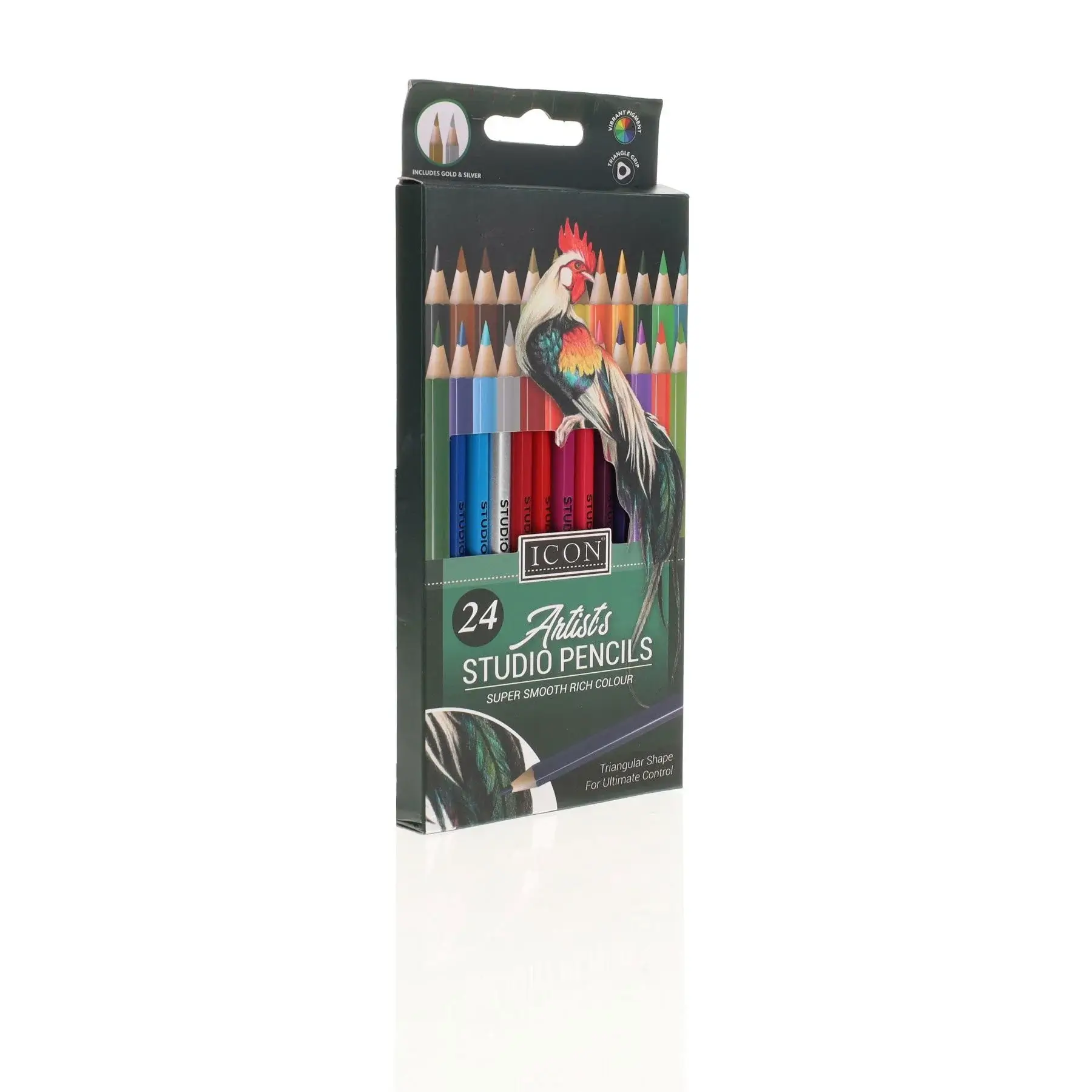 Icon Artists Studio Triangular Colouring Pencils – Pack of 24 - Image 3