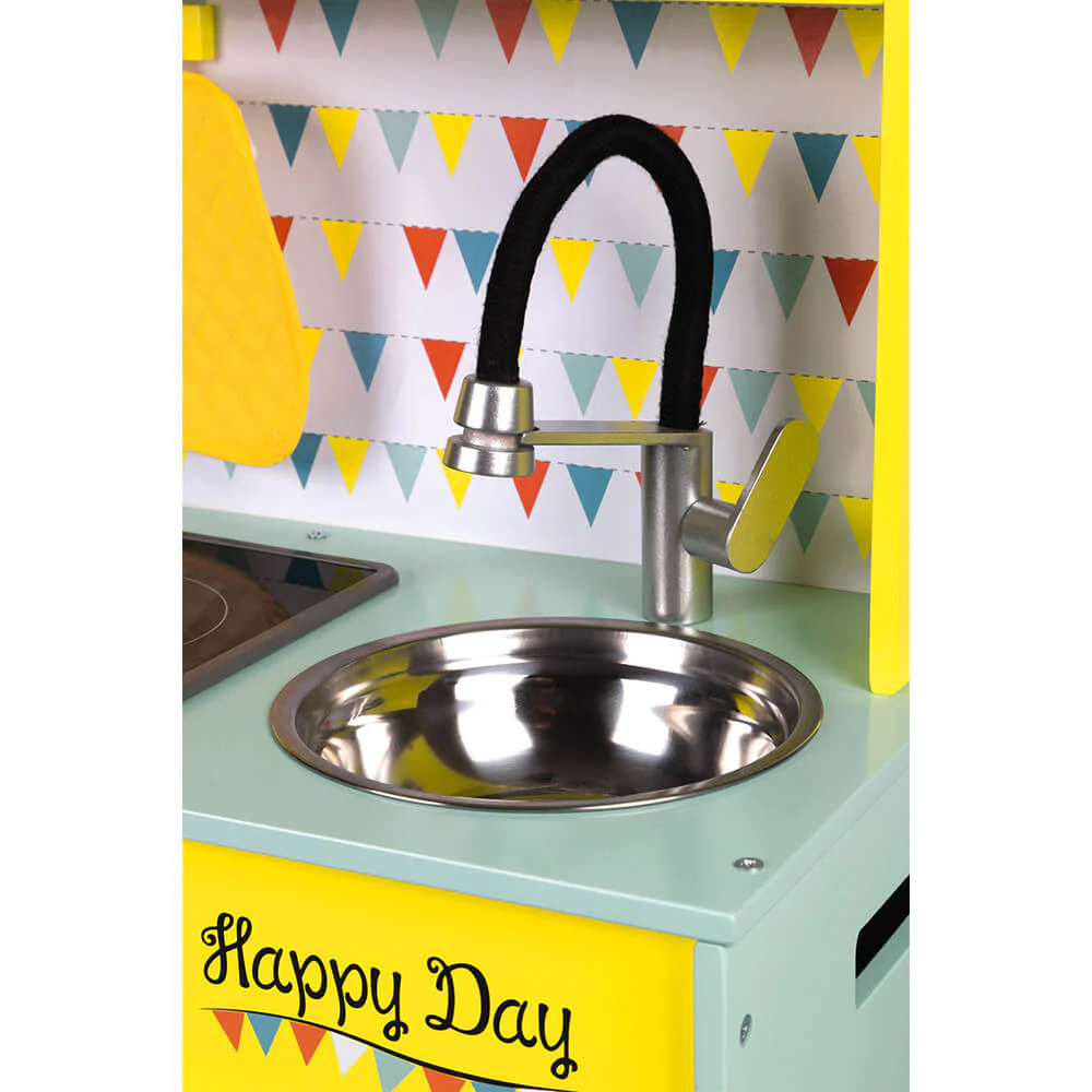 Janod - Big Kids Wooden Kitchen - Happy Day - Pretend Play Toy Kitchen - Age 3 + - Image 3