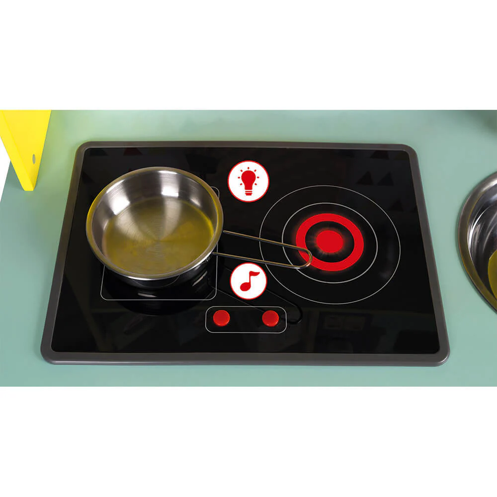 Janod - Big Kids Wooden Kitchen - Happy Day - Pretend Play Toy Kitchen - Age 3 + - Image 4