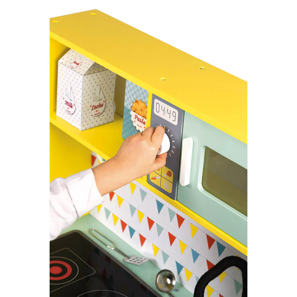 Janod - Big Kids Wooden Kitchen - Happy Day - Pretend Play Toy Kitchen - Age 3 + - Image 7