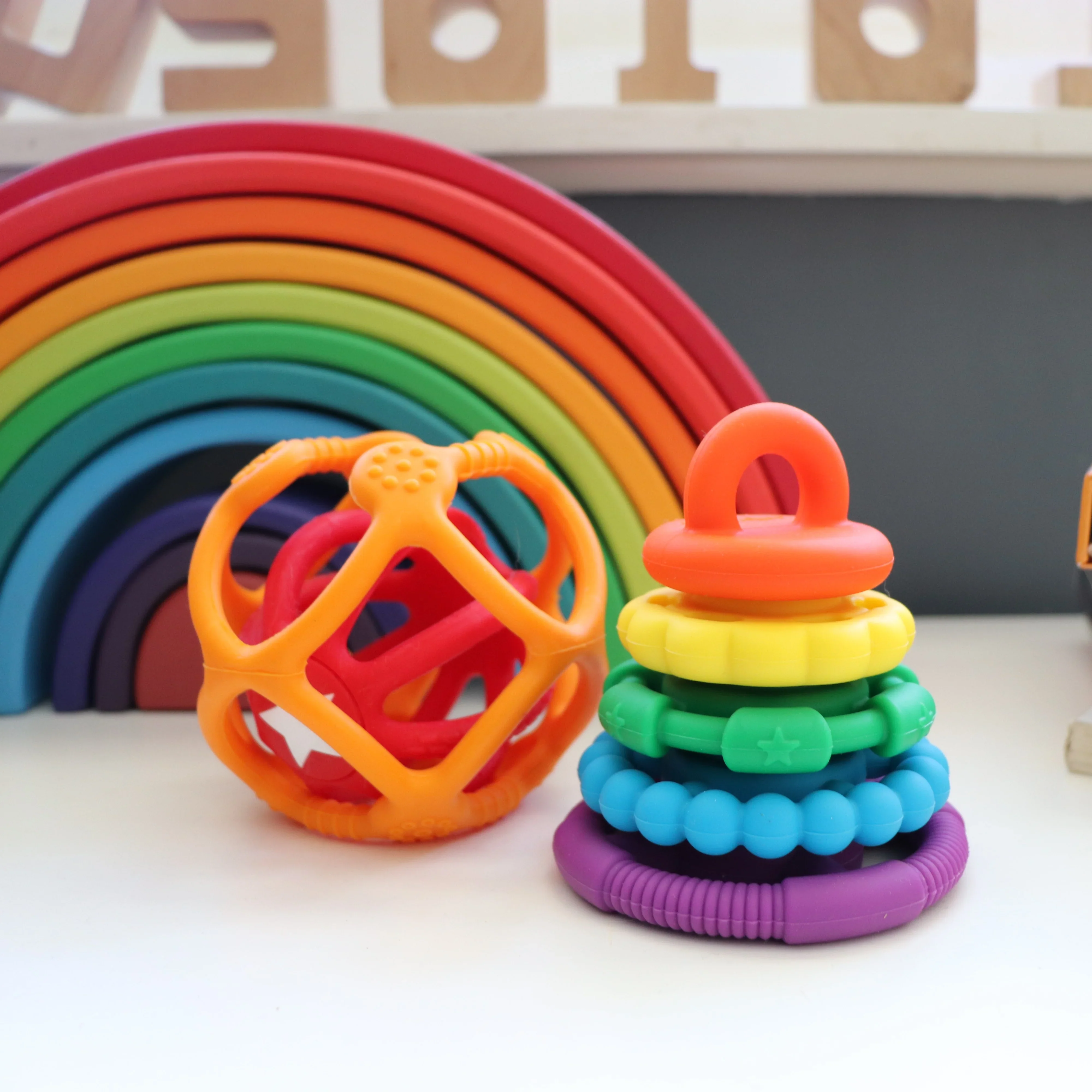 Jellystone - Rainbow Stacker & Teether Toy - Image 3