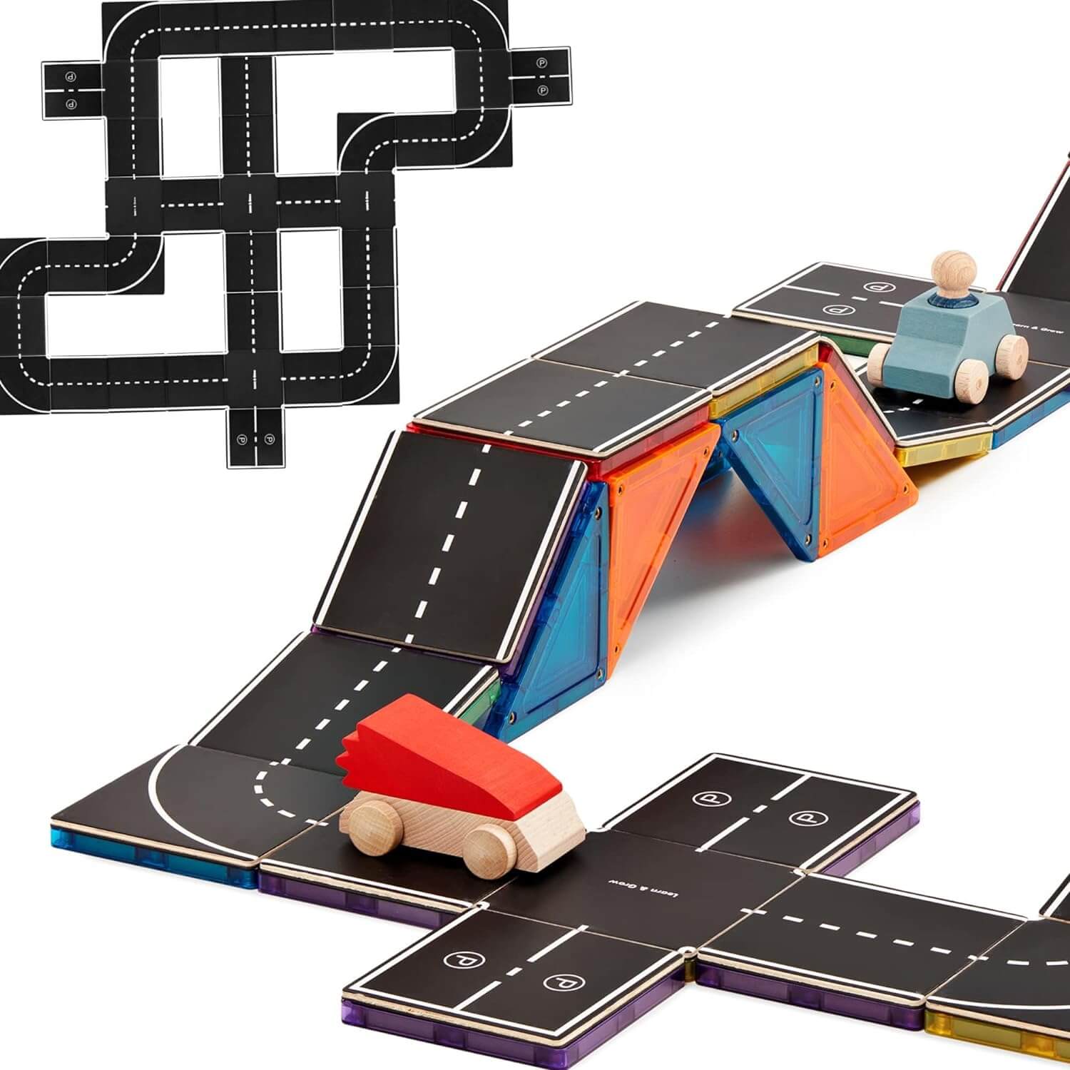 Magnetic Tile Topper - Road Pack (40 Piece) - Image 4