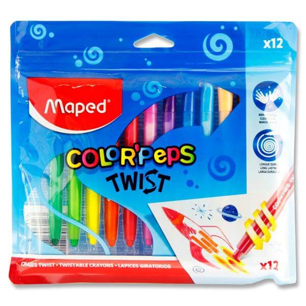 Maped Colour'peps Twist Pkt12 Twistable Crayon Pencils