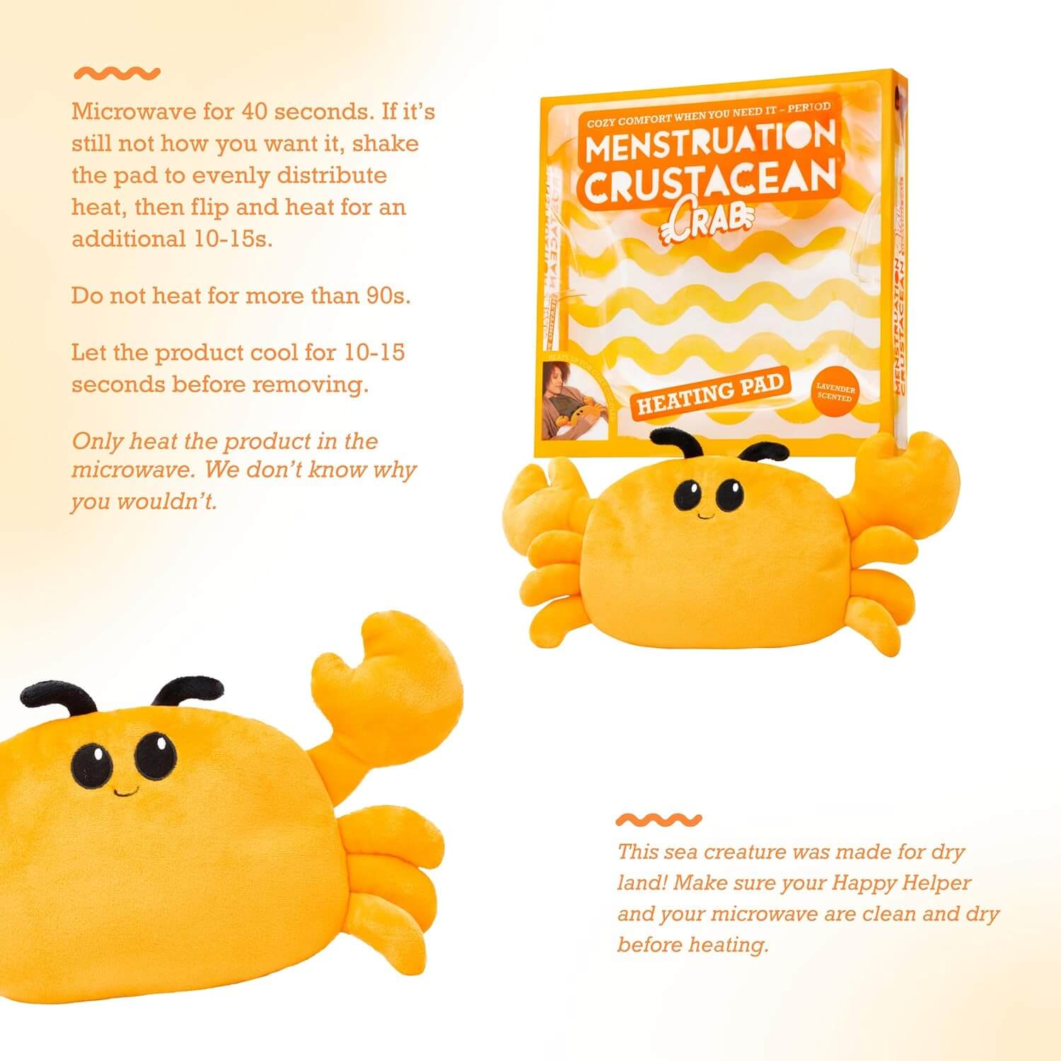 Menstruation Crustacean Crab: Microwaveable Heating Pad - Image 3