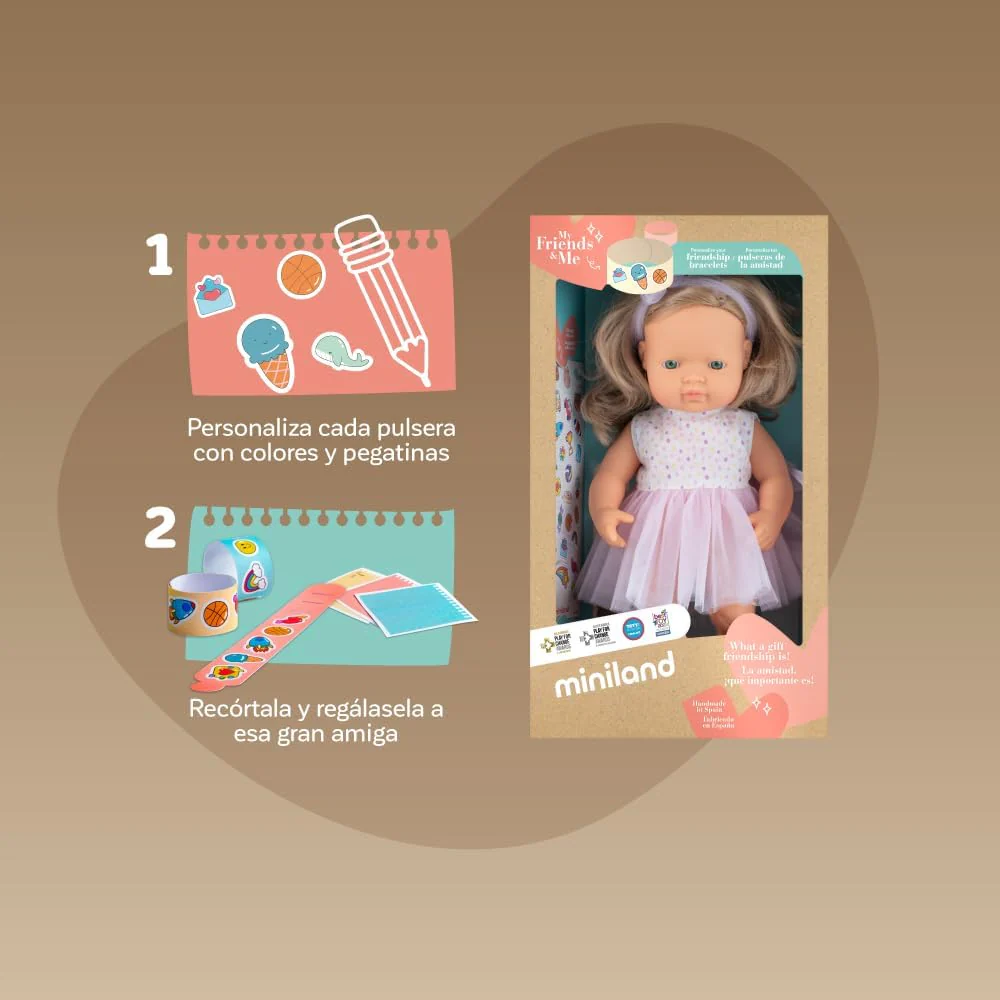 Miniland Doll Dark Blonde Girl 38cm - Image 6