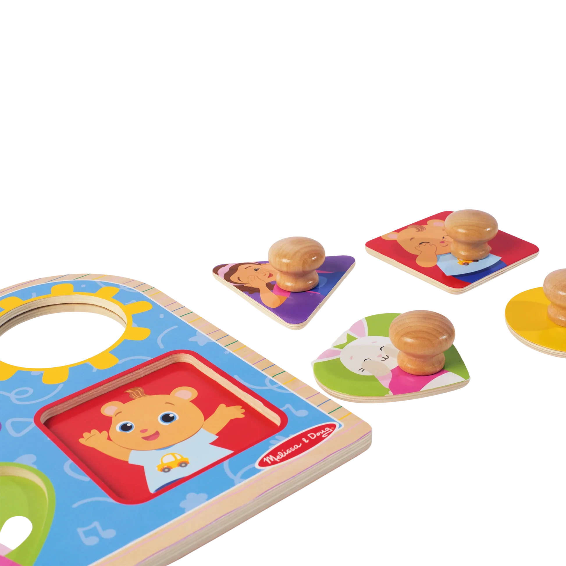 Ms. Rachel Wooden Peek-A-Boo Jumbo Peg Puzzle - Image 2