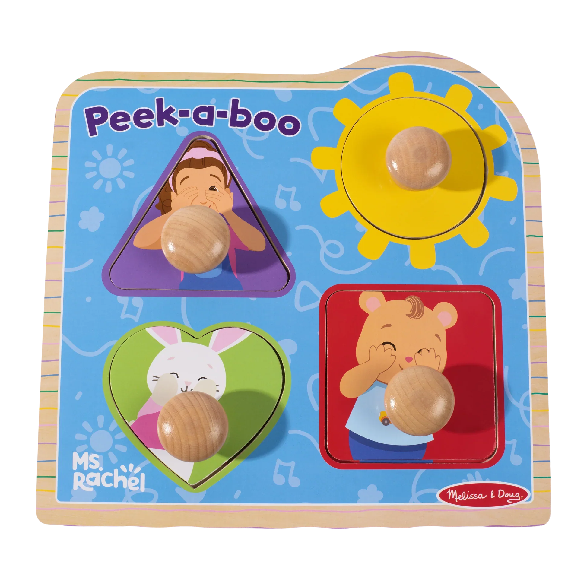 Ms. Rachel Wooden Peek-A-Boo Jumbo Peg Puzzle - Image 5