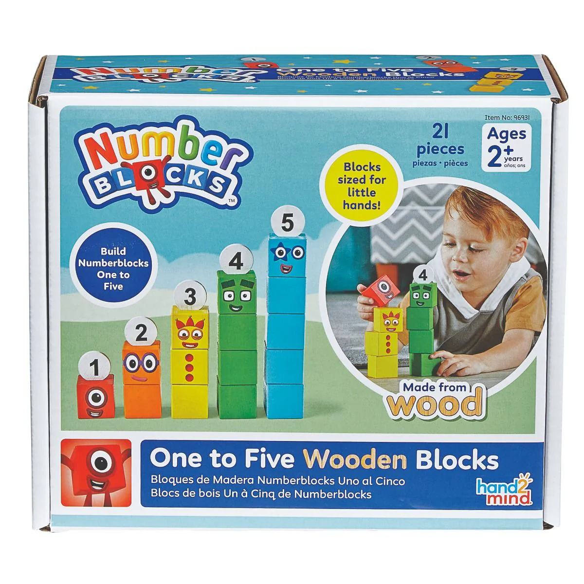 Numberblocks One to Five Wooden Blocks Set - Image 2