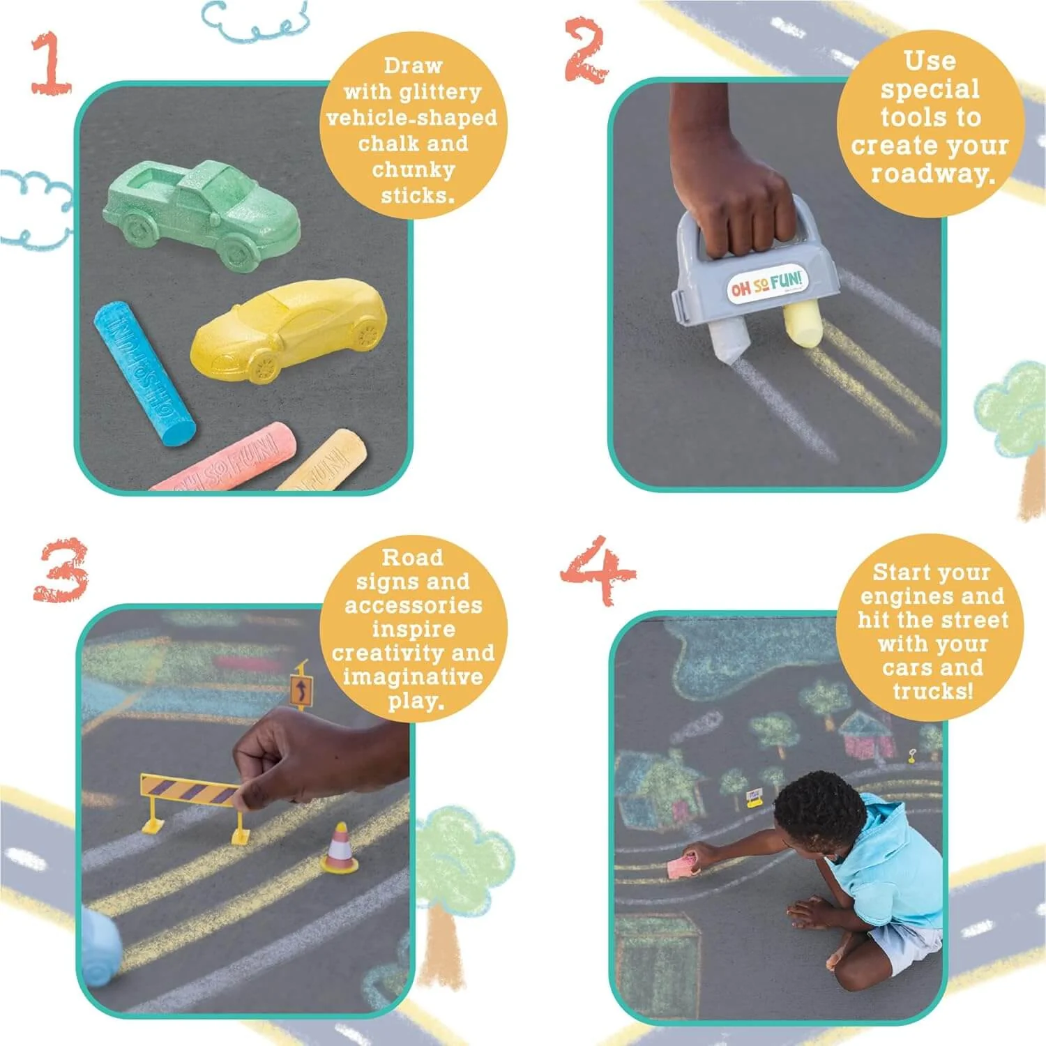 Oh So Fun! Cars and Trucks Chalk Set - Image 2