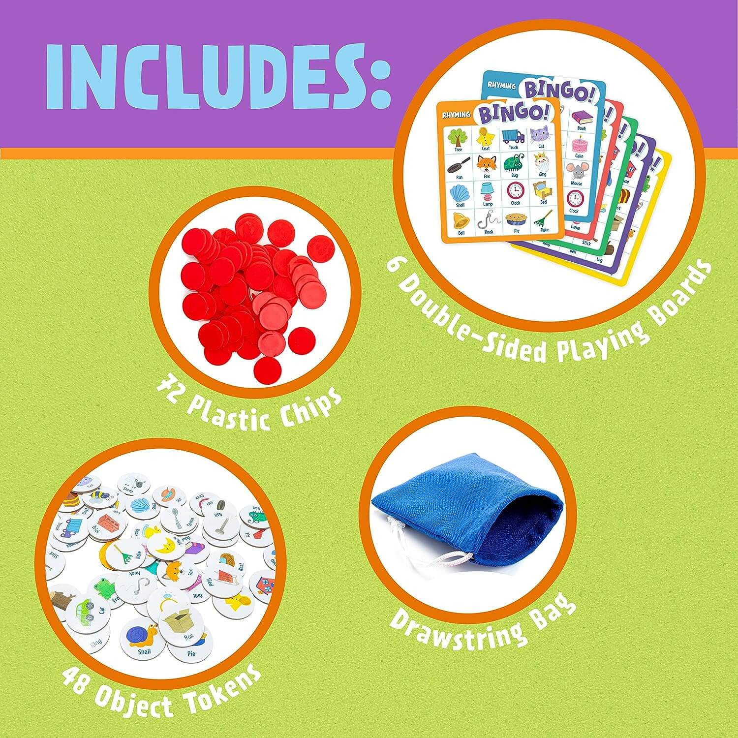 Peaceable Kingdom Rhyming Bingo - Reading and Learning Game - Image 3