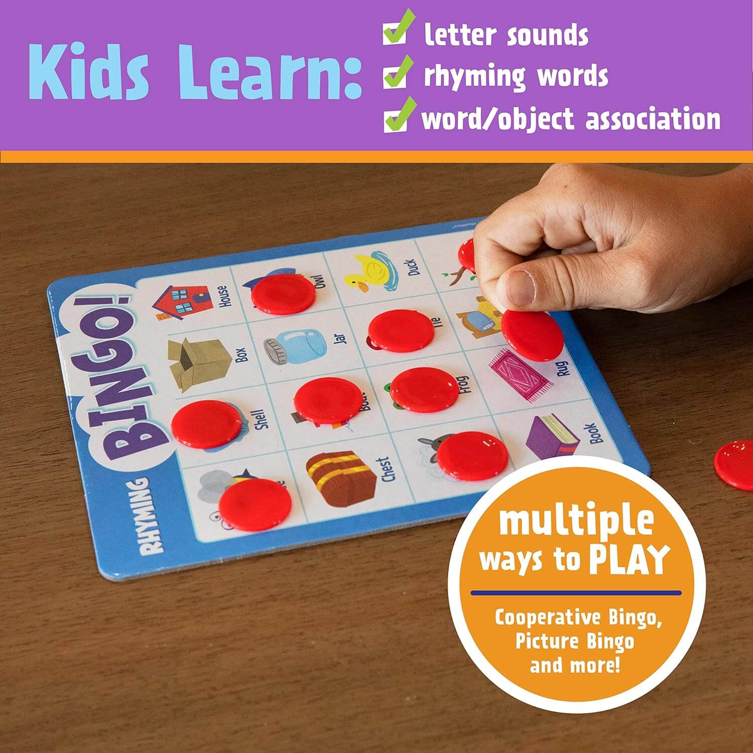 Peaceable Kingdom Rhyming Bingo - Reading and Learning Game - Image 4