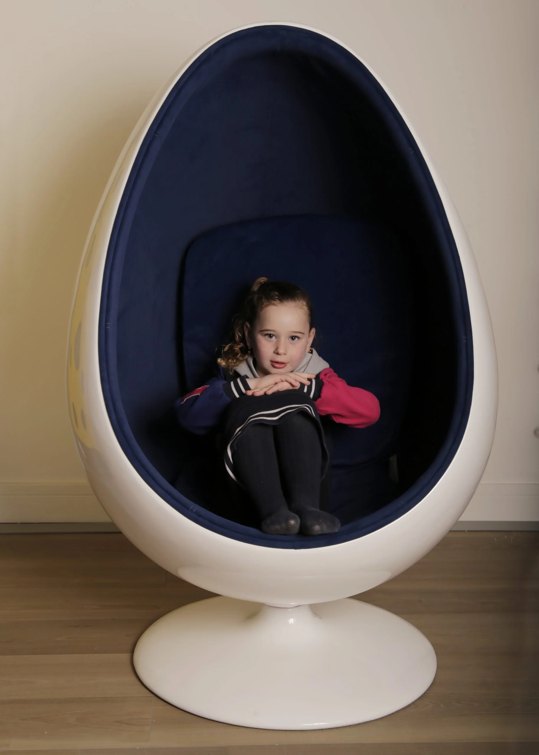 Pod Ball Chair Sensory Retro Egg Shape Blue - Image 3