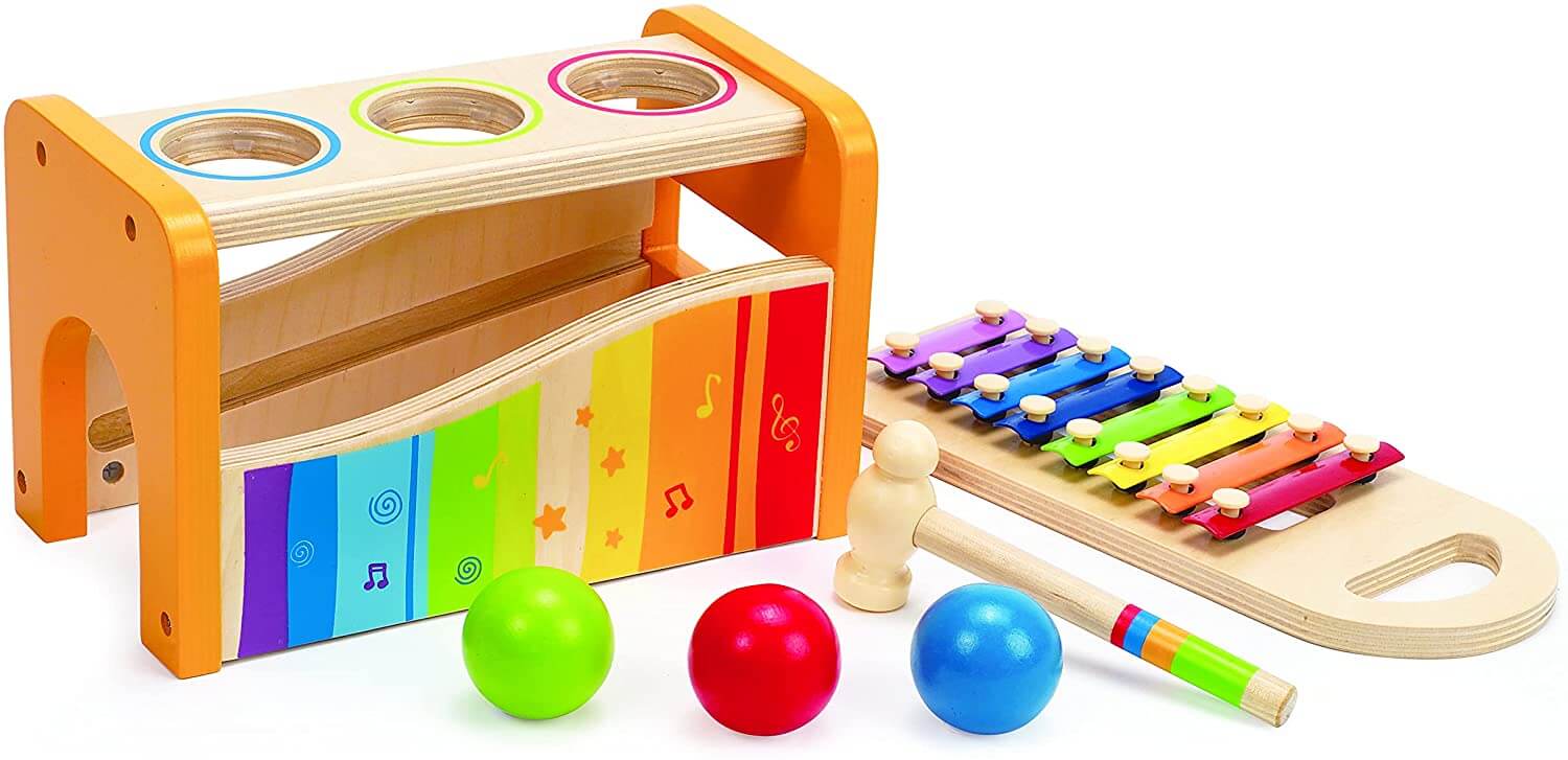Hape Pound & Tap Bench With Slide Out Xylophone - Image 3