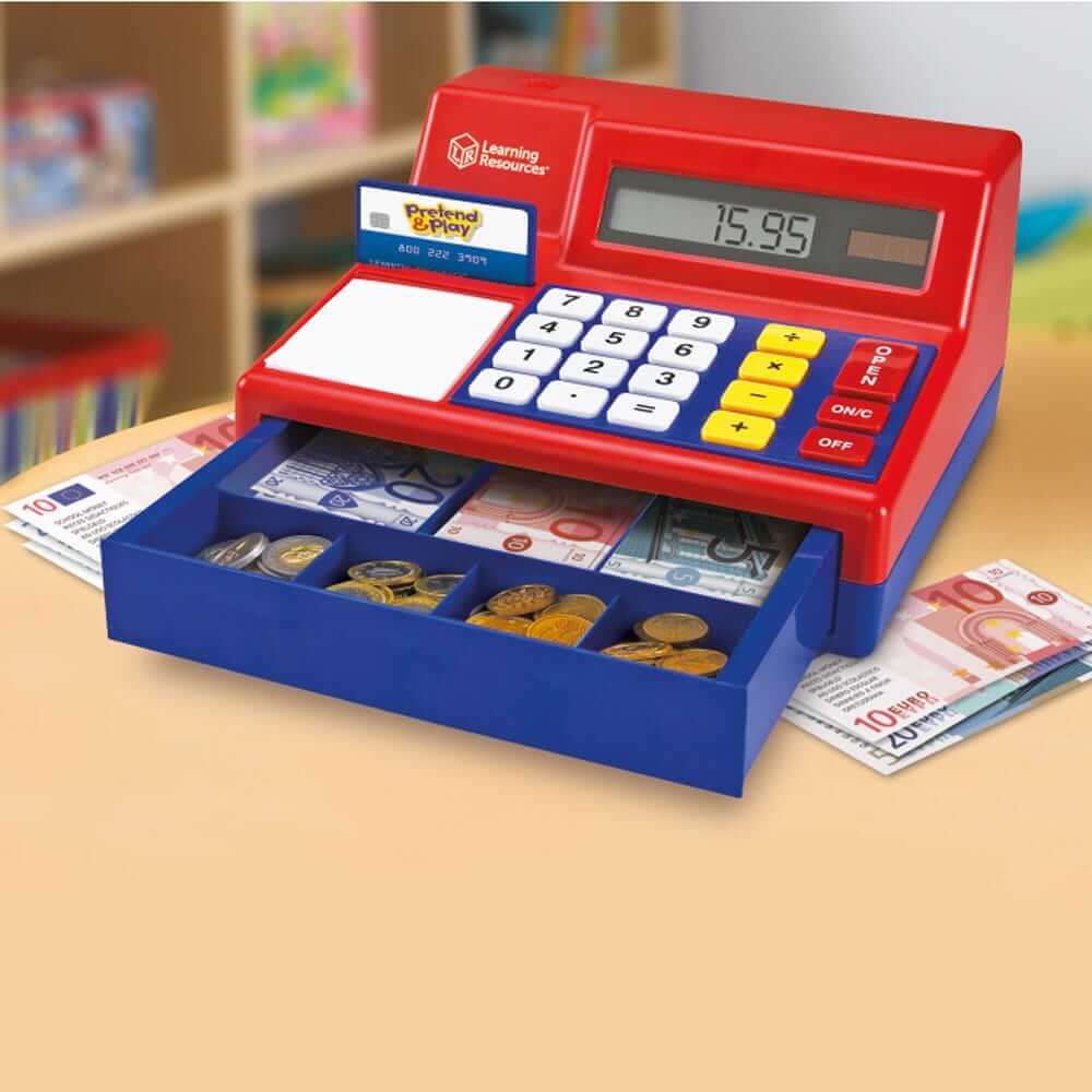 Pretend & Play Calculator Cash Register with Euro Money - Image 2