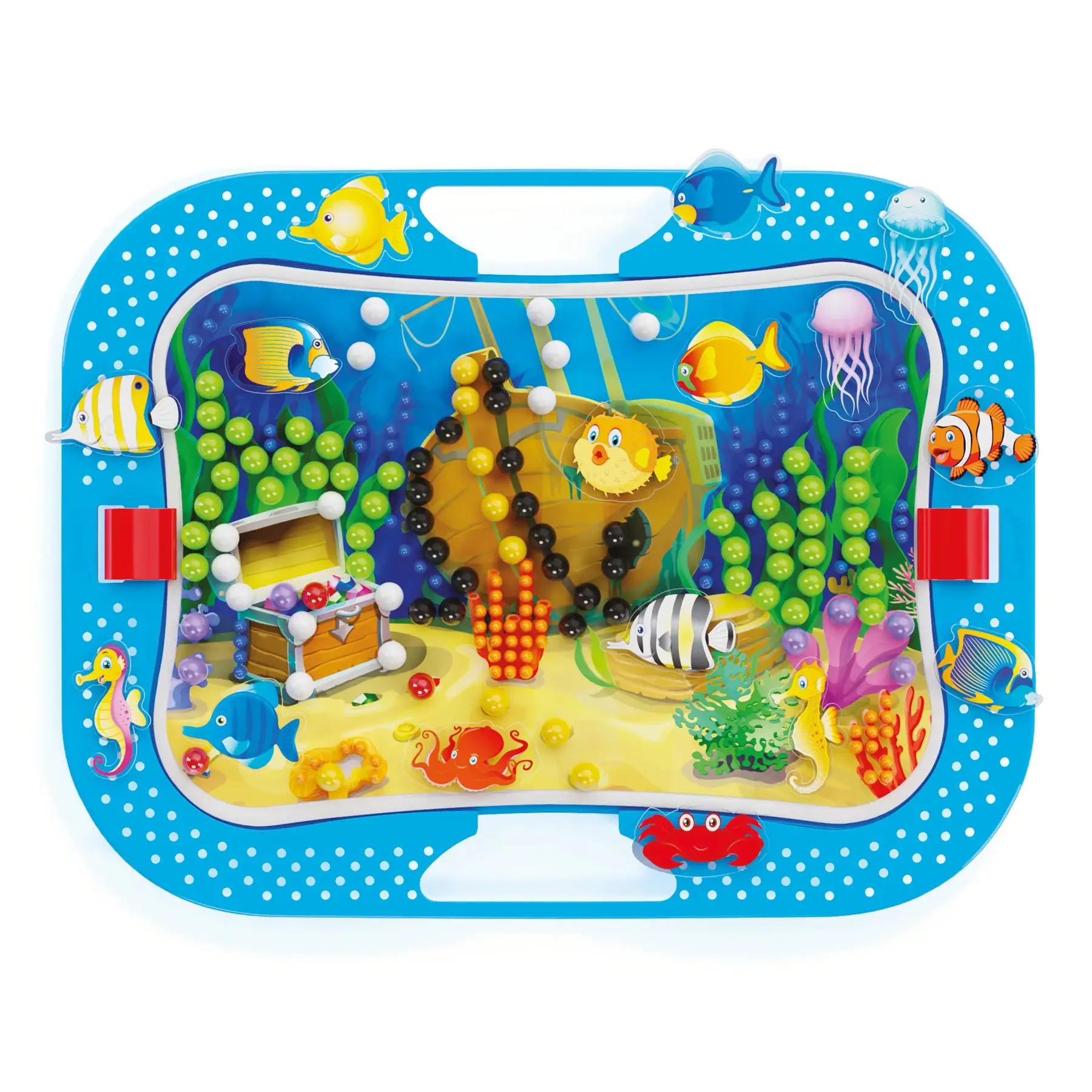 Quercetti Fantacolor Ocean Fun Fish & Pegs – 316 Piece Creative Peg Play Set - Image 2