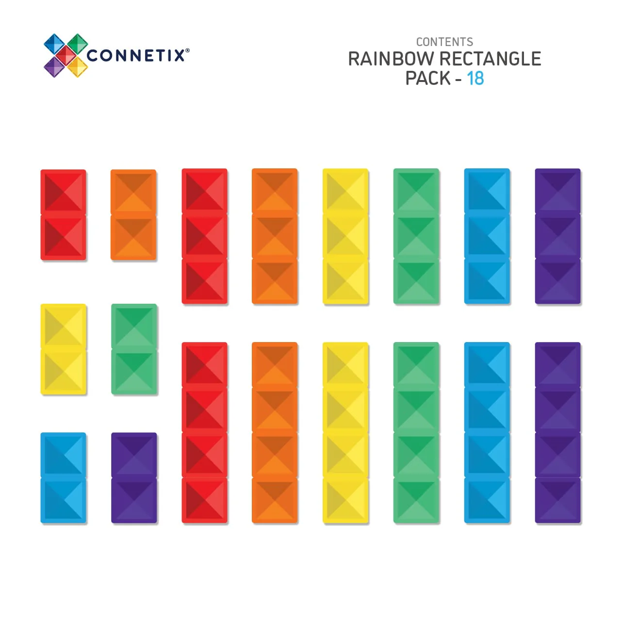 Rainbow Rectangle Pack 18 pc - Image 2