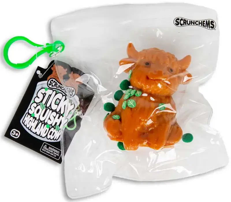 Scrunchems Sticky Squishy Highland Cow - Sensory Fidget Toy - Image 3