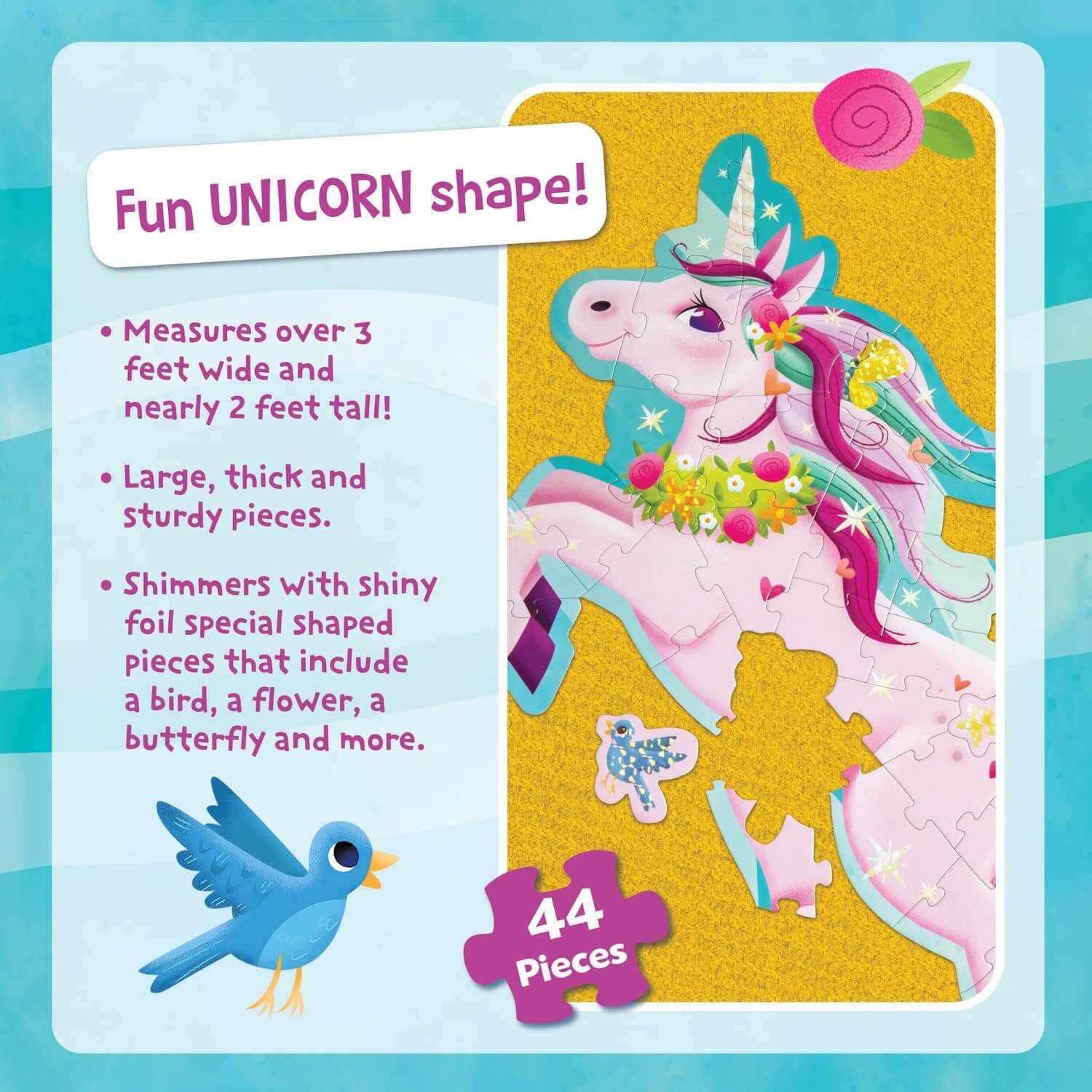 Shimmery Unicorn Giant Floor Jigsaw Puzzle - Image 4