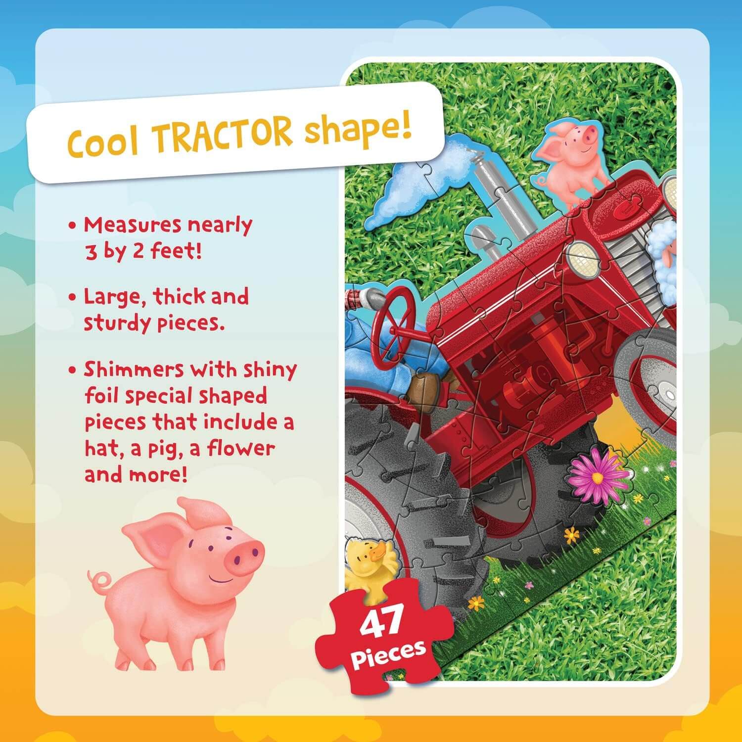 Shiny Tractor Giant Floor Puzzle - Image 4