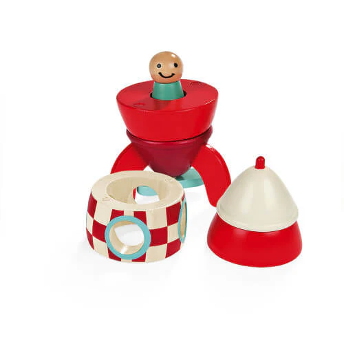 SMALL MAGNETIC ROCKET RED (WOOD) - Image 2