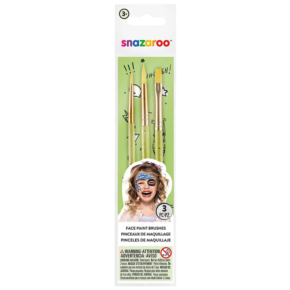 Snazaroo Green Starter Brushes Set of 3