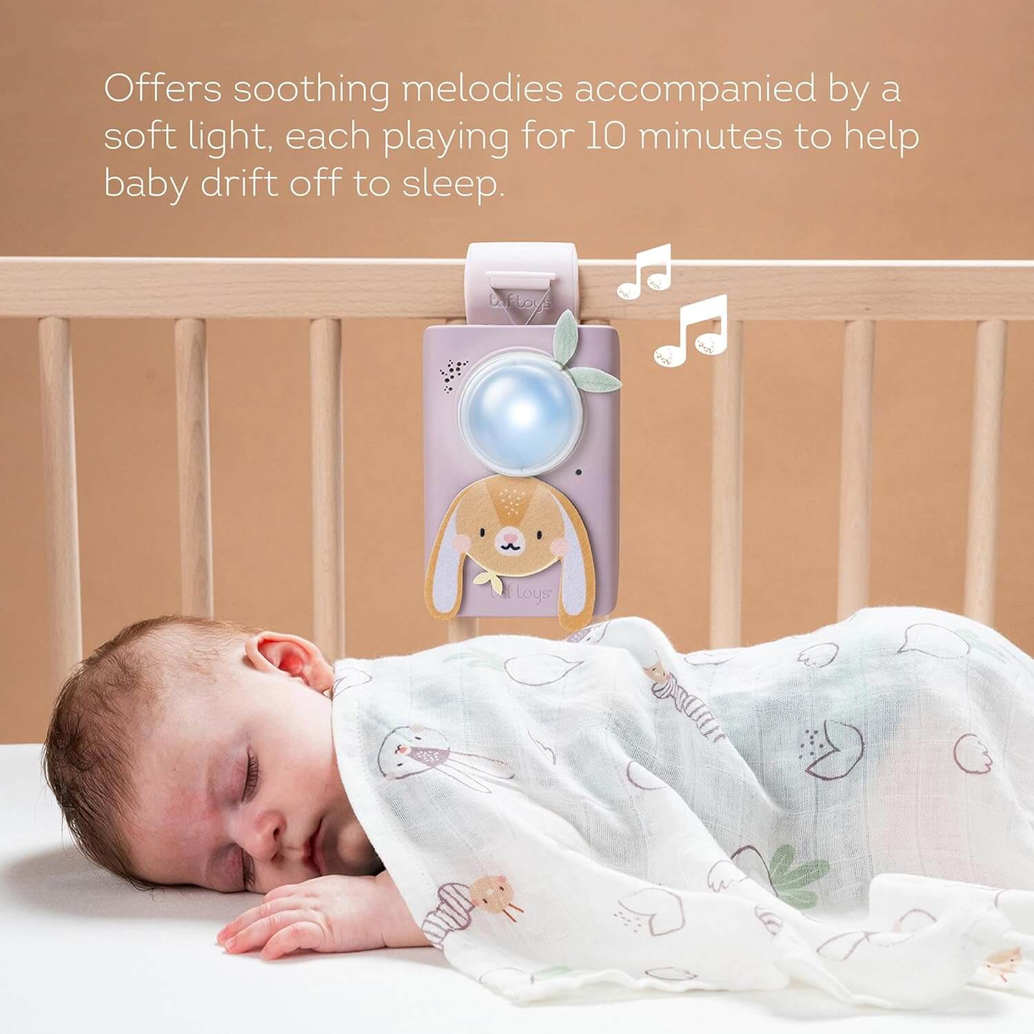 Baby Soothing Sound Machine with Cry Activated Sensor Bunny Soother and Swaddle Set - Image 3