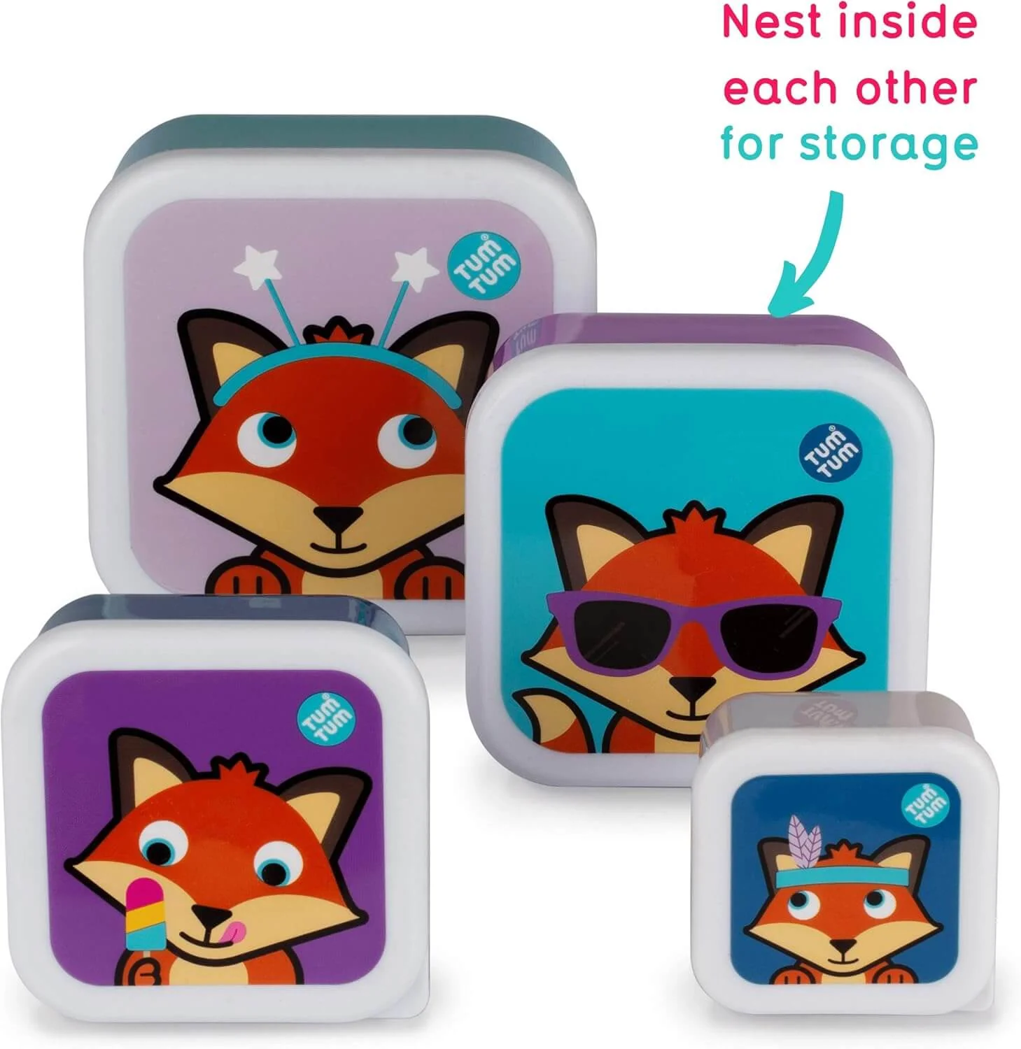 TUM TUM Nesting Snack Pots - Fox – Set of 4 - Image 2