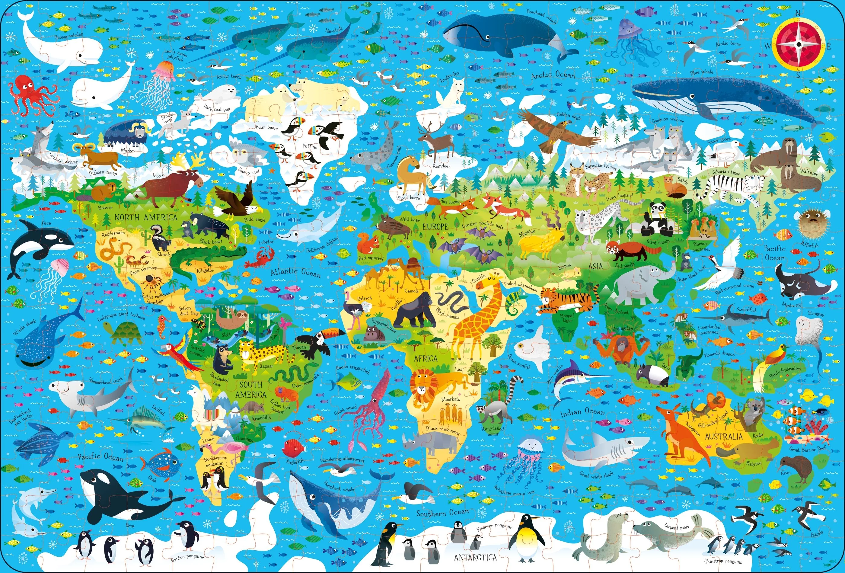 Usborne Book and Jigsaw Animals of the World - Image 3