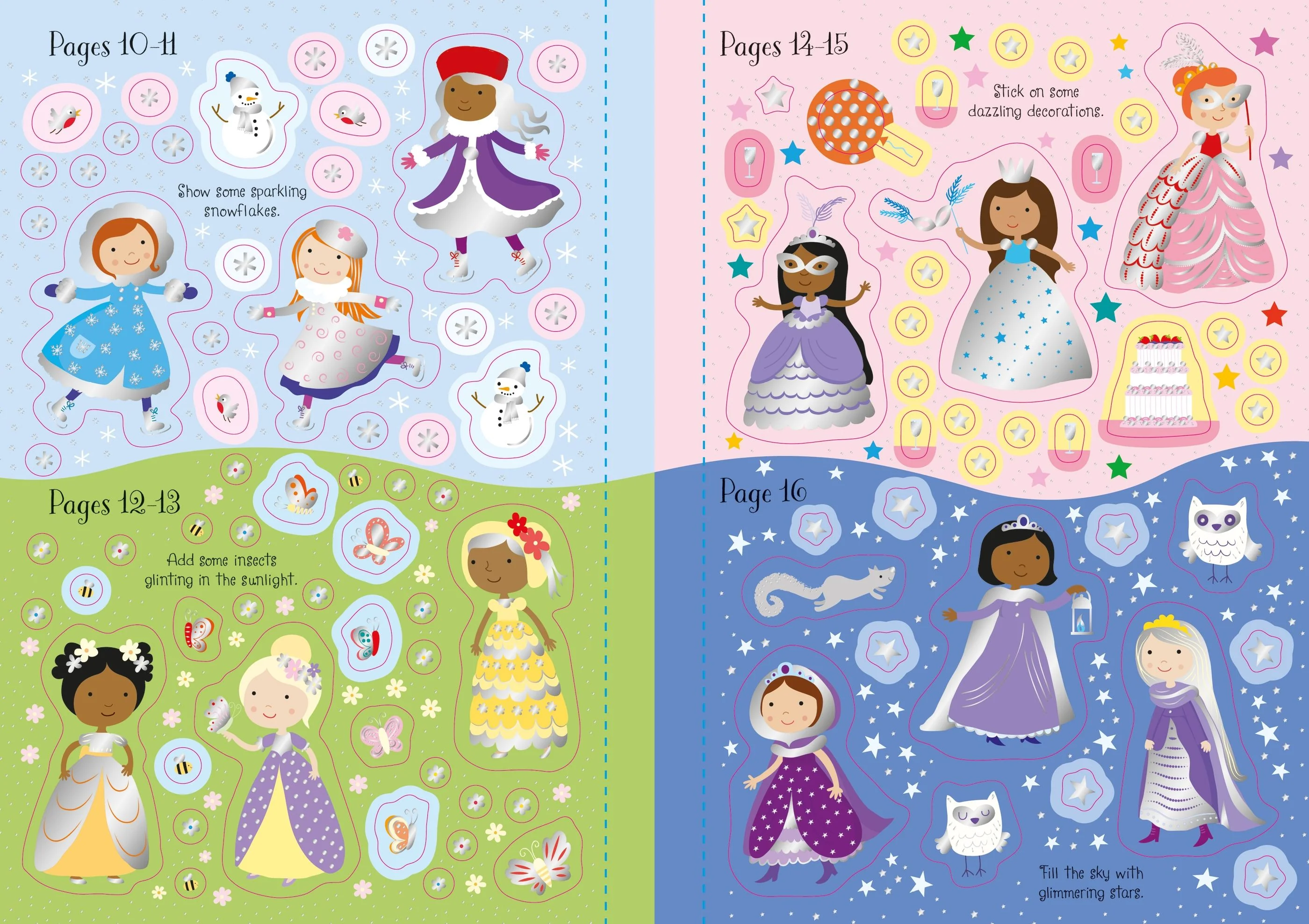 Usborne Sparkly Princesses Sticker Book - Image 2
