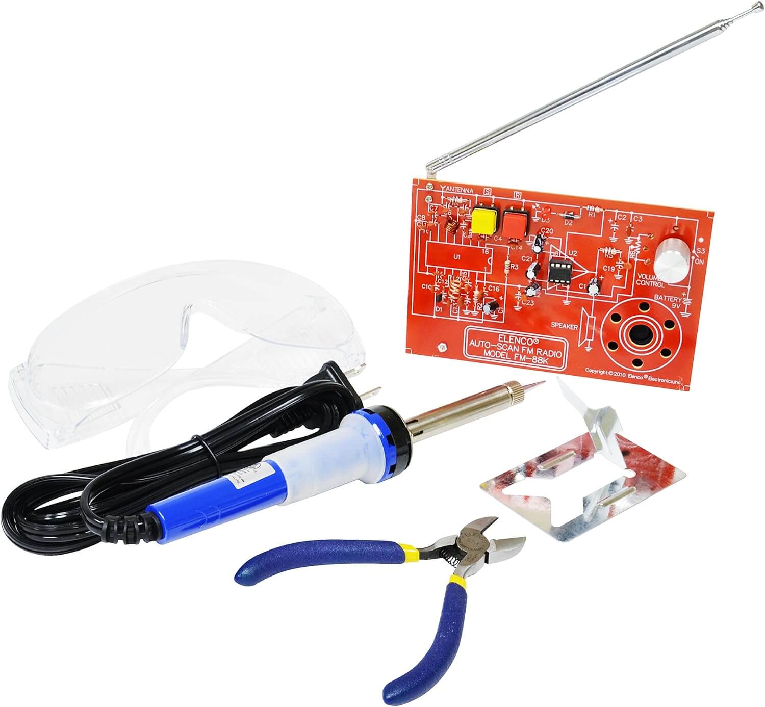 WEmake FM Radio DIY Soldering Kit with Tools | Soldering Iron | Side Cutters | Safety Glasses | Solder | Great Stem Project - Image 2