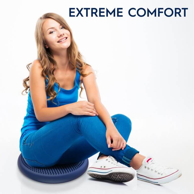 Wiggle Antimicrobial Seat Sensory Cushion – Blue 27cm – Flexible Alternative Seating – By Bouncyband - Image 3