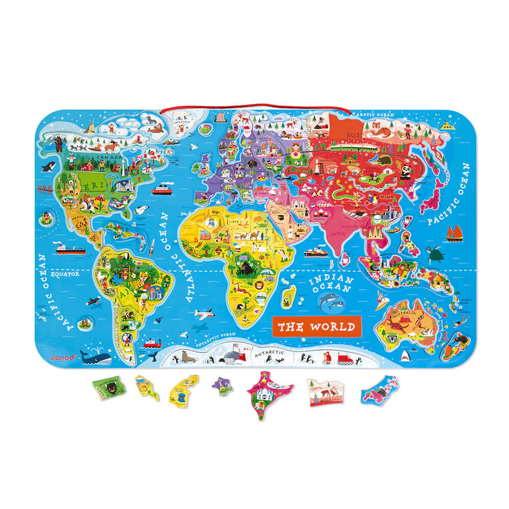 Wooden Magnetic World Puzzle Janod