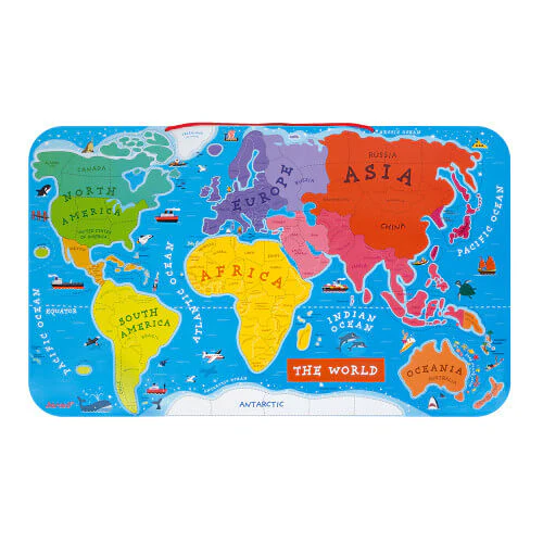 Wooden Magnetic World Puzzle Janod - Image 3