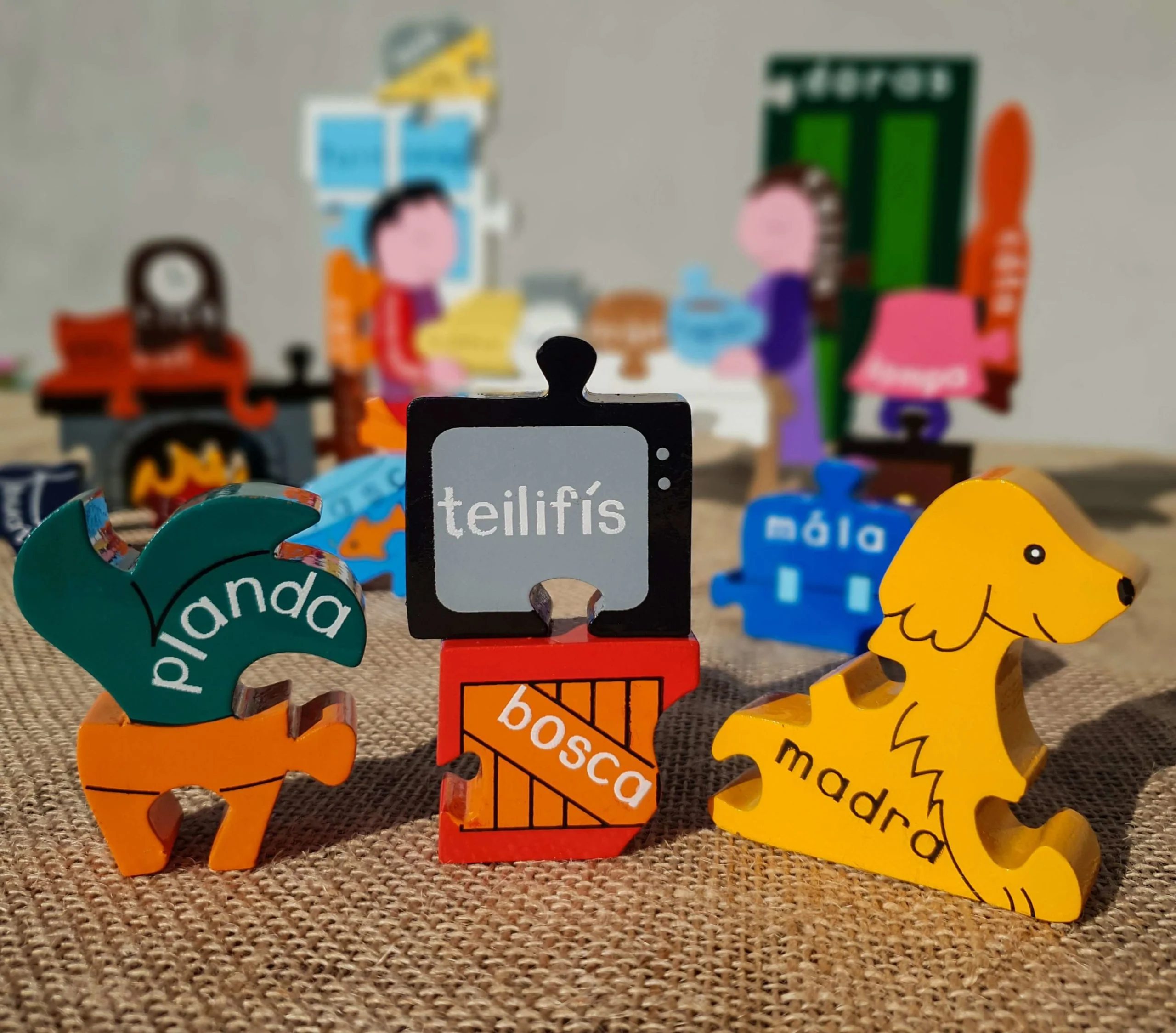 Wooden Sa Bhaile (At Home) Jigsaw as Gaeilge - Image 3