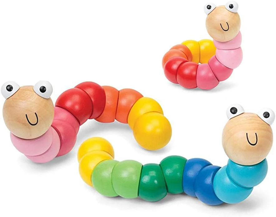 Woody the Worm Wooden Twisting Block Toy - Image 3