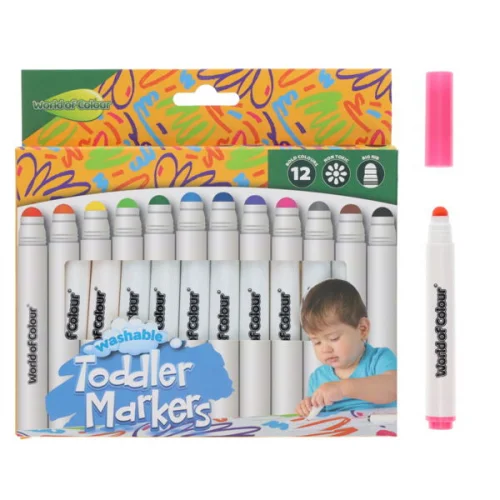 World Of Colour Pack of 12 Washable Toddler Markers - Image 3