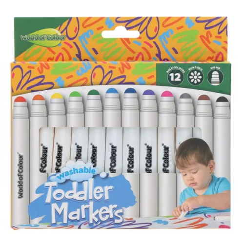 World Of Colour Pack of 12 Washable Toddler Markers - Image 4