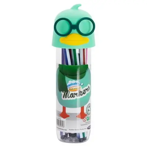 World of Colour Tub 12 Washable Felt Tip Markers – Duck Top - Image 3