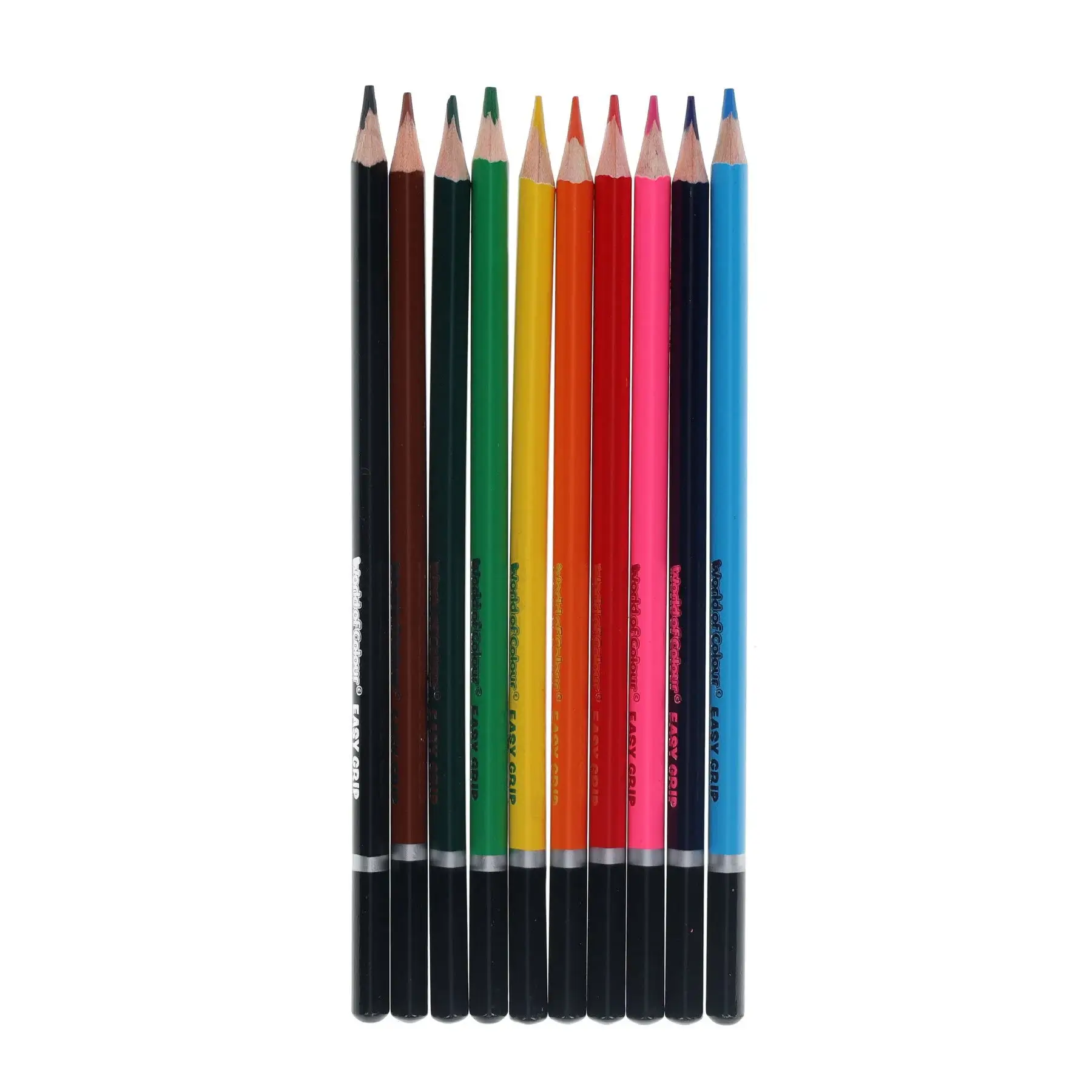 World of Colour Washable Triangle Easy Grip Pencils – Pack of 10 - Image 3